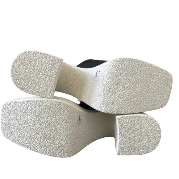 Free People Zoe Platform Slide Sandals Slip On Leather Black Size EU 38 / US 8 - Picture 9 of 12